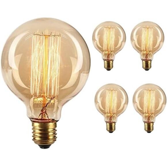 Vintage Edison Bulb,Large Round Edison Antique Light Bulbs-G30/G95 120V - Picture 8 of 8